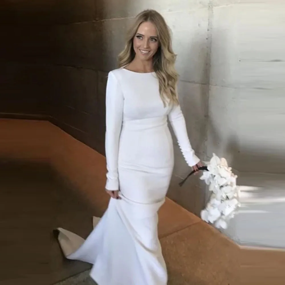 Eightale Arabic Wedding Dress O-Neck Customized Ivory Long Sleeves Bridal Gown Mermaid Bride Party Dress
Eightale Arabic Wedding Dress O-Neck Customized Ivory Long Sleeves Bridal Gown Mermaid Bride Party Dress