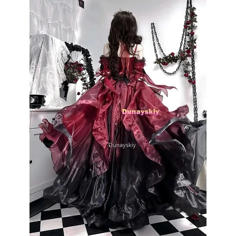 Dark bride red flower wedding dress cos lolita dress suit Lolita heavy industry Trail puffy princess dress, Lolita cosplay
Dark bride red flower wedding dress cos lolita dress suit Lolita heavy industry Trail puffy princess dress, Lolita cosplay