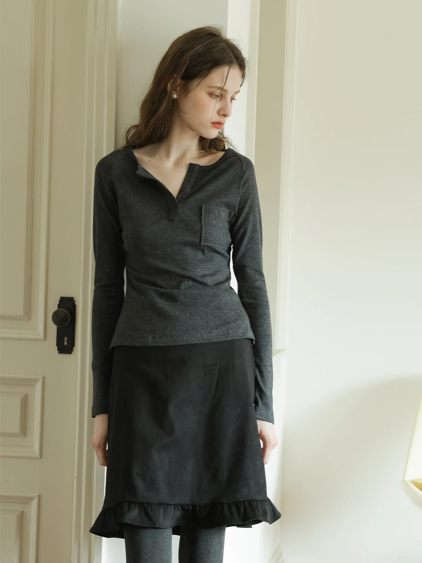 Spring Henry Collar Long Sve T-irt Women's Slim Fit lectual Sle Base irt Flattering Top Breathable Comfortable
Spring Henry Collar Long Sve T-irt Women's Slim Fit lectual Sle Base irt Flattering Top Breathable Comfortable