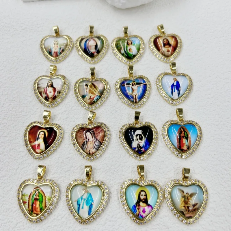 4Pcs Fashion Copper Love Virgin Mary Necklace Pendant Jewelry Original Design Peach Heart DIY Accessories Material
4Pcs Fashion Copper Love Virgin Mary Necklace Pendant Jewelry Original Design Peach Heart DIY Accessories Material