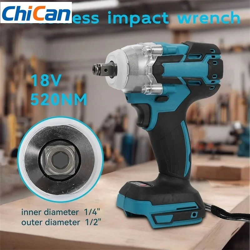 【Upgraded】520N.M Brushless Electric Wrench 1/2'' Cordless Electric Impact Wrench Hand Drill Socket Power Tool For 18V Battery
【Upgraded】520N.M Brushless Electric Wrench 1/2'' Cordless Electric Impact Wrench Hand Drill Socket Power Tool For 18V Battery