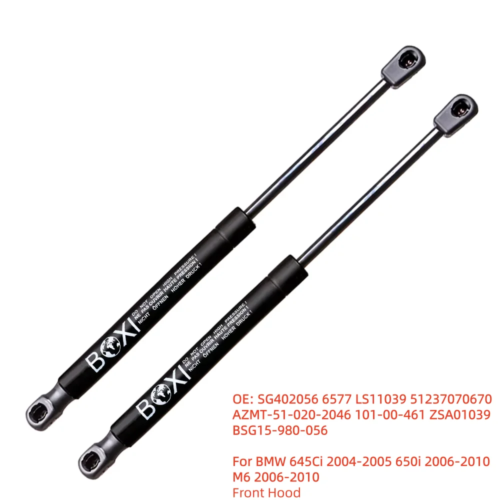 BOXI 2Pcs Front Hood Lift Supports SG402056 6577 51237070670 For BMW 645Ci 2004 - 2005 650i 2006 -2010 M6 2006 -2010 Lift Struts
BOXI 2Pcs Front Hood Lift Supports SG402056 6577 51237070670 For BMW 645Ci 2004 - 2005 650i 2006 -2010 M6 2006 -2010 Lift Struts