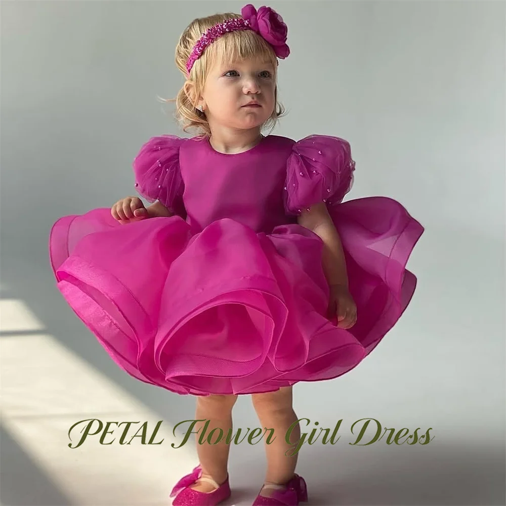Petal Fuchsia Kids Birthday Wedding Dress with Pearls Round Neck First Communion Gown Puffed Sleeve Sweet Girls Princess Dress
Petal Fuchsia Kids Birthday Wedding Dress with Pearls Round Neck First Communion Gown Puffed Sleeve Sweet Girls Princess Dress
