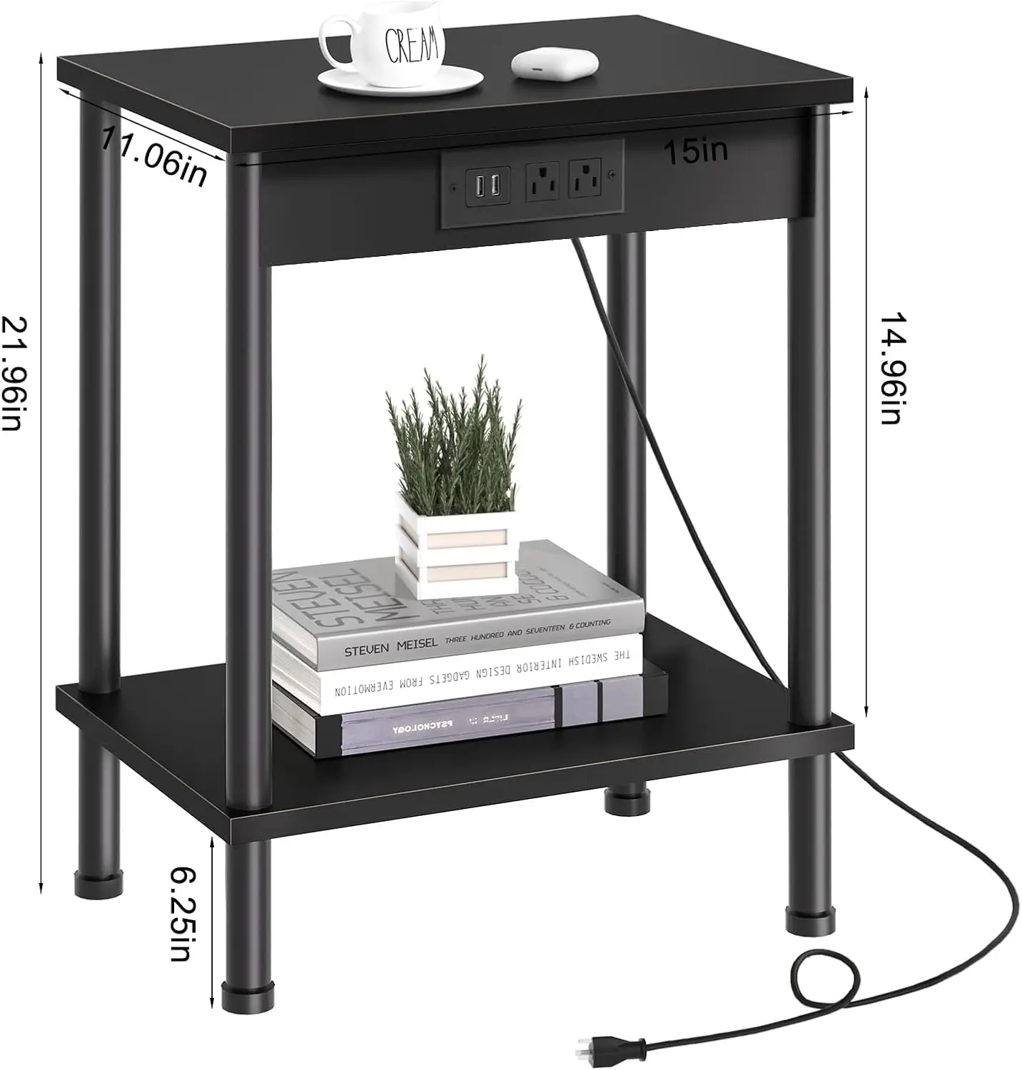 End Table With Charging Station,Small Side Table,2-Tier Nightstand With Storage Shelf,Sofa Bedside Table For Small Spaces In
End Table With Charging Station,Small Side Table,2-Tier Nightstand With Storage Shelf,Sofa Bedside Table For Small Spaces In