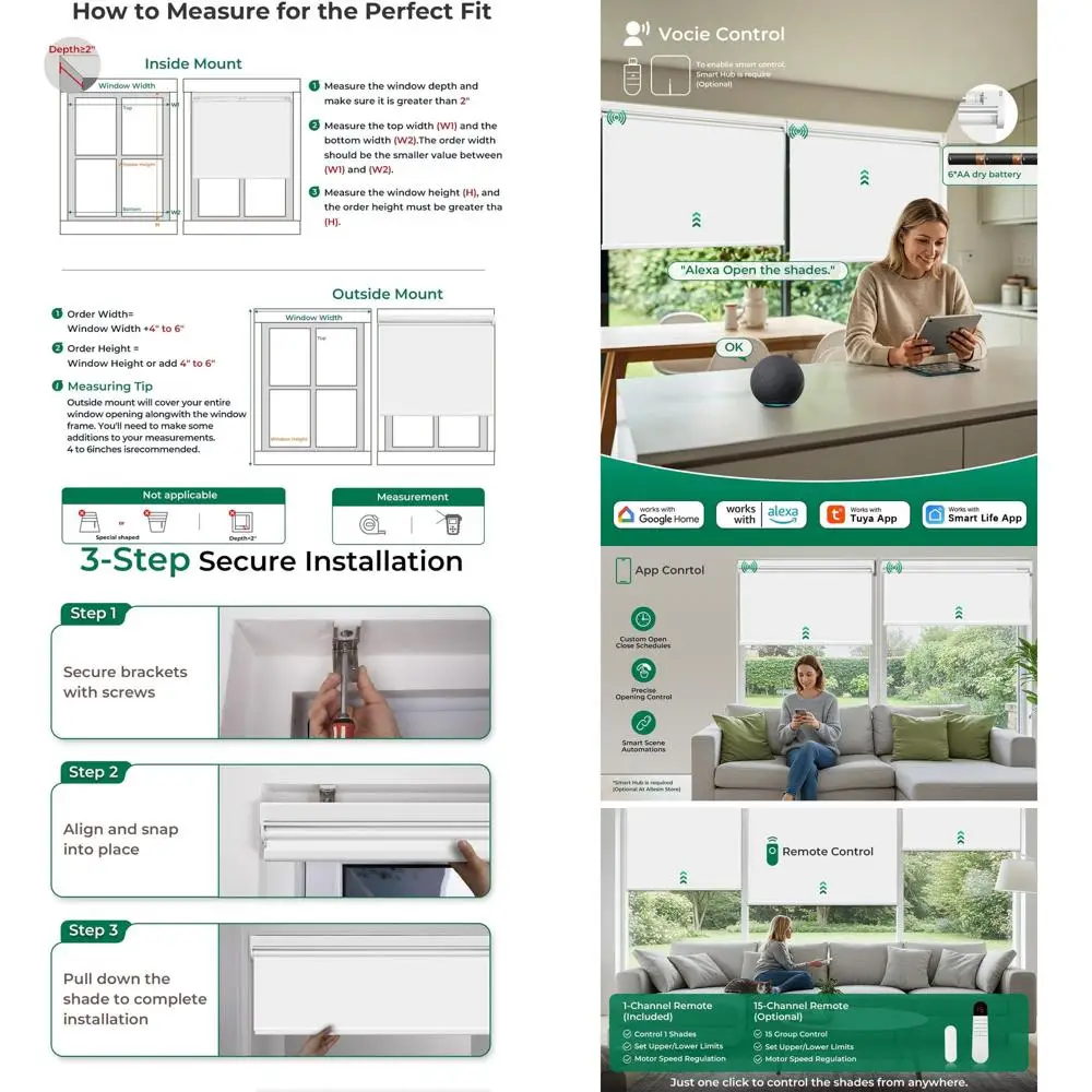 Беспроводные моторизованные жалюзи с дистанционным управлением, умные шторы на батарейках, белые, 35 x 72 дюйма
Беспроводные моторизованные жалюзи с дистанционным управлением, умные шторы на батарейках, белые, 35 x 72 дюйма