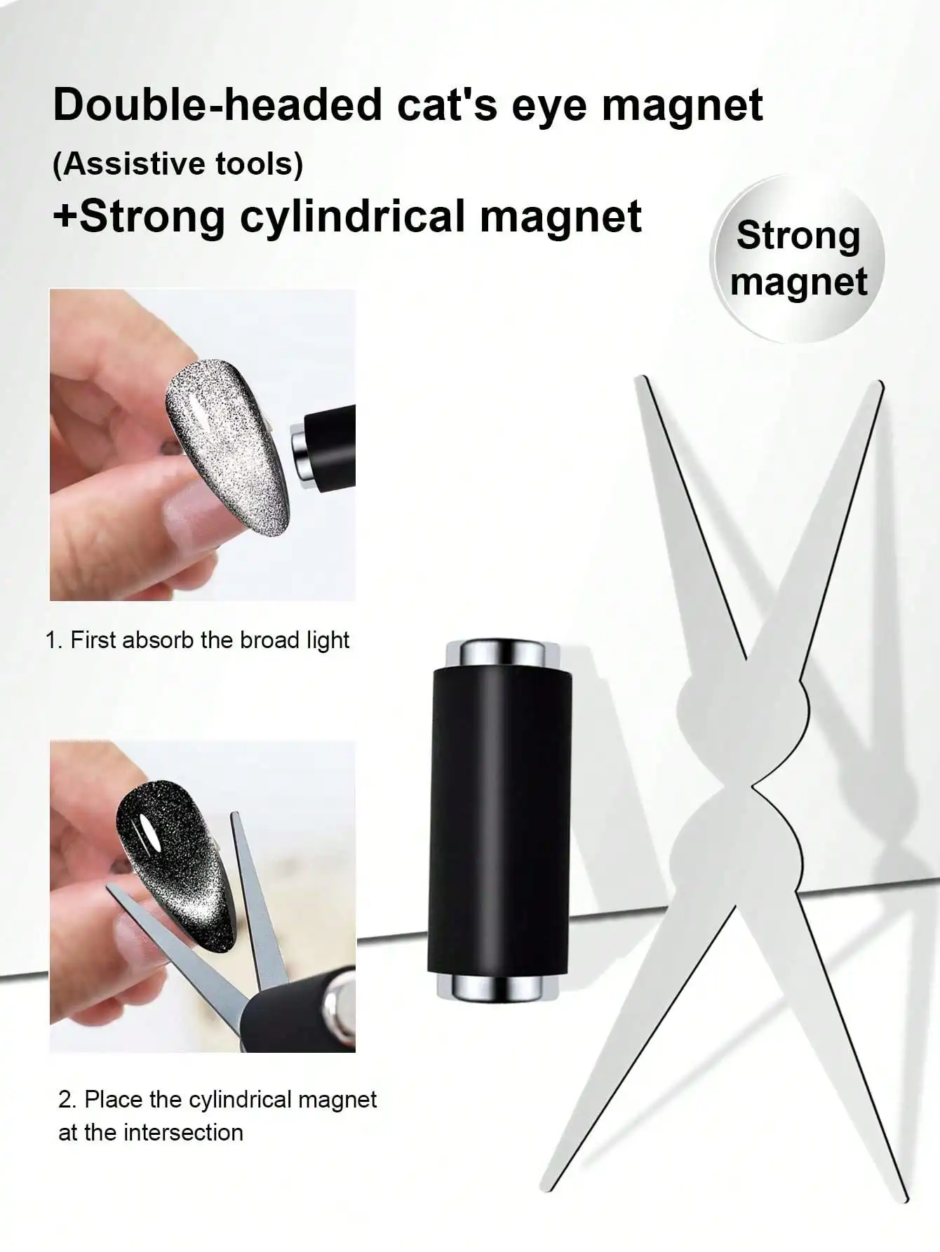 Double Headed Nails French Shape Strong Cat Eye Magnet Nail Art Gel Polish Magnetic Effect Manicure Accessories Tools Set
Double Headed Nails French Shape Strong Cat Eye Magnet Nail Art Gel Polish Magnetic Effect Manicure Accessories Tools Set