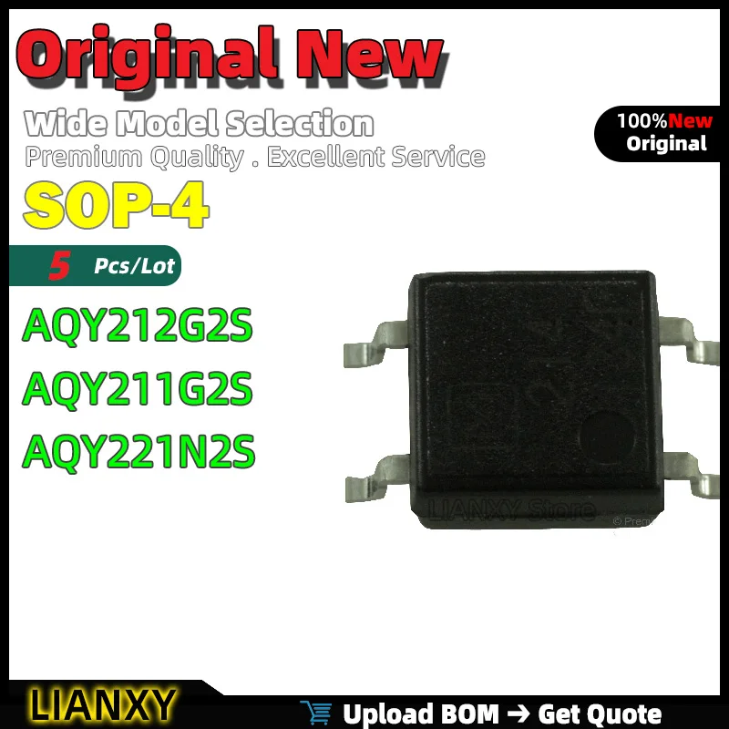 5pcs SOP-4 AQY212G2S AQY211G2S AQY221N2S Solid State Relay New Original
5pcs SOP-4 AQY212G2S AQY211G2S AQY221N2S Solid State Relay New Original