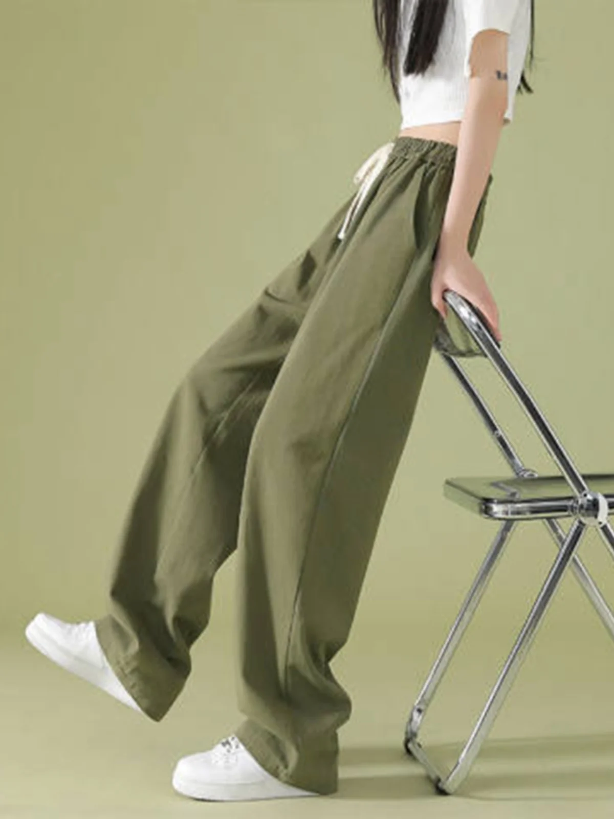 High Waist Green Casual Pants Women's Loose Leggings Trousers Korean Style Commute Wind Long Pants Autumn Season Fashion
High Waist Green Casual Pants Women's Loose Leggings Trousers Korean Style Commute Wind Long Pants Autumn Season Fashion