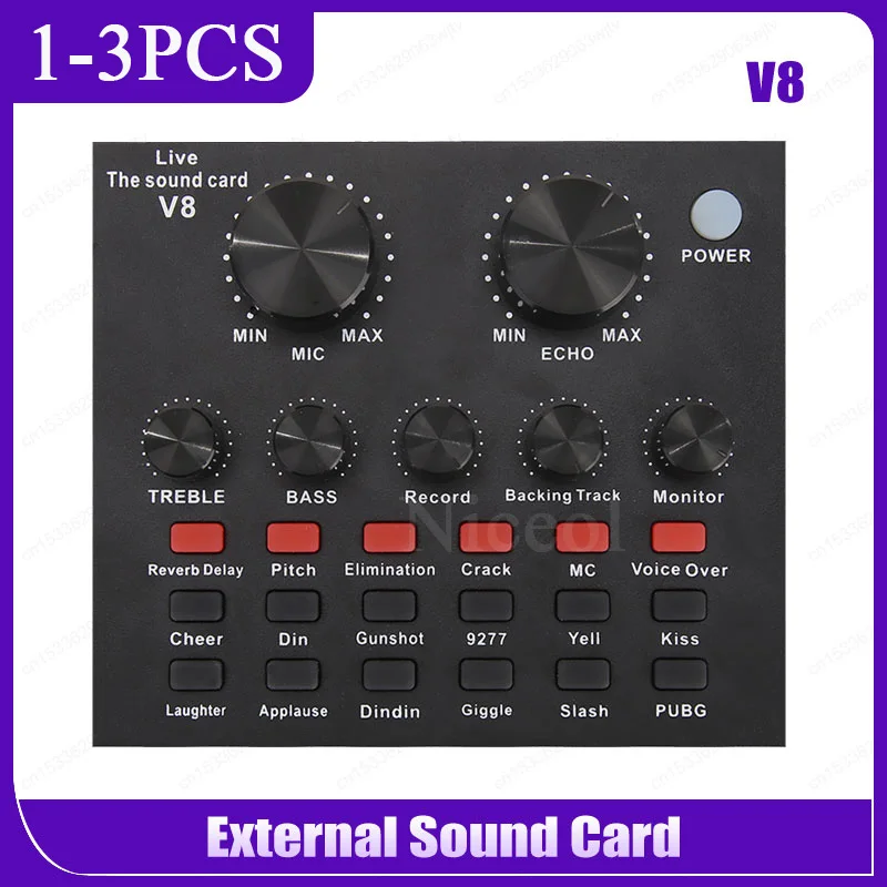 Внешняя звуковая карта V8 с USB, 6 видов эффектов, гарнитура, микрофон, живая трансляция, звуковая карта для компьютера, ПК
Внешняя звуковая карта V8 с USB, 6 видов эффектов, гарнитура, микрофон, живая трансляция, звуковая карта для компьютера, ПК
