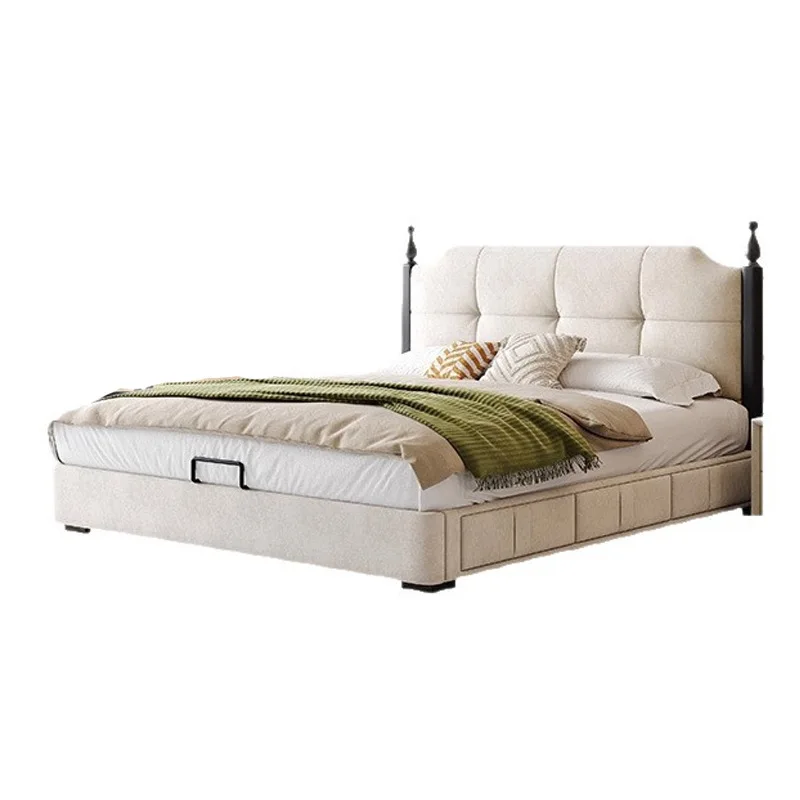 Cream snow Neil fabric bed 1.8 meters 1.5 meters small apartment storage air pressure marriage bed
Cream snow Neil fabric bed 1.8 meters 1.5 meters small apartment storage air pressure marriage bed