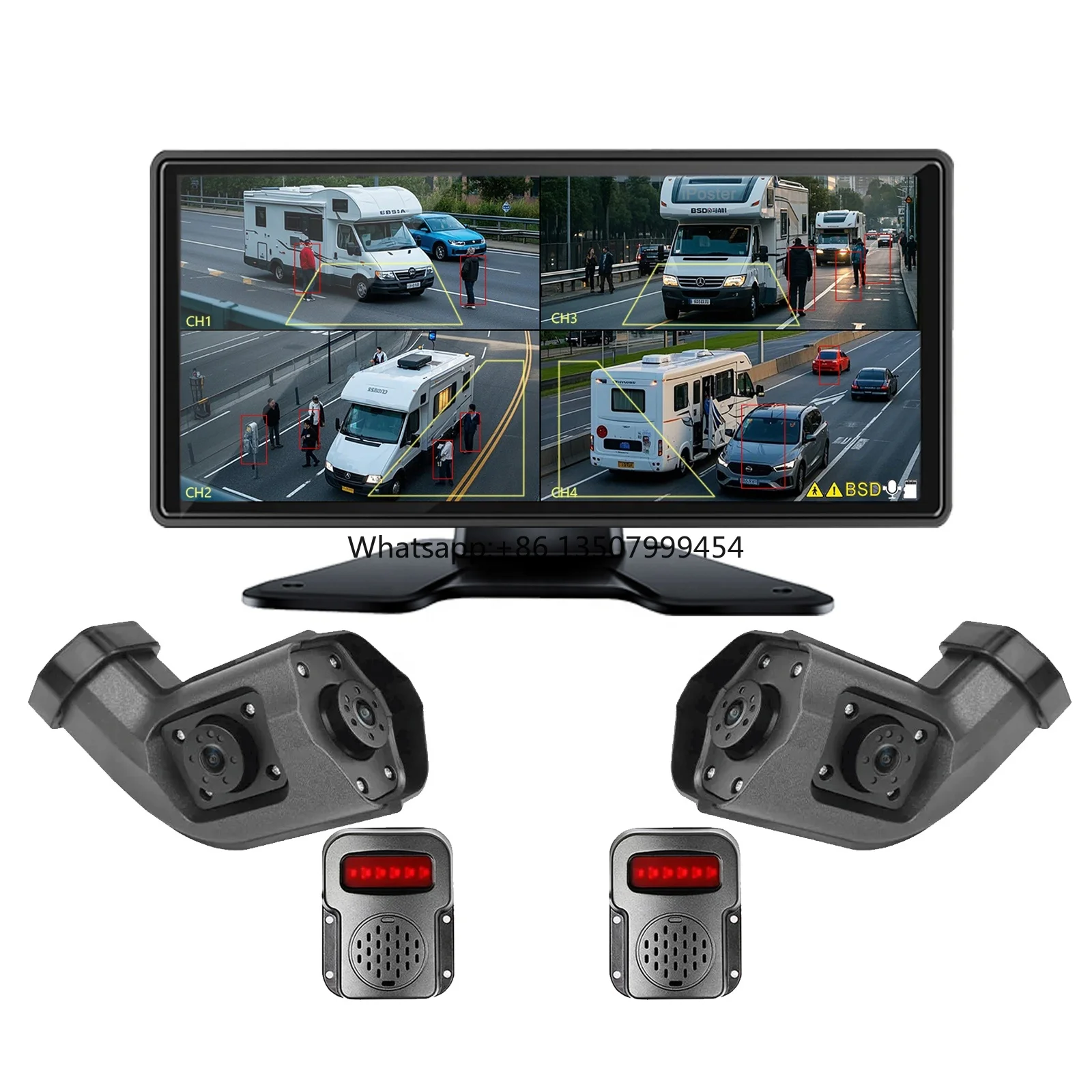 10.36 Inch 4ch Blind Spot BSD Alarm Touch Screen DVR Monitor With Left/Right Arm Side Dual Lens Rear View Camera AHD 1080P Truck
10.36 Inch 4ch Blind Spot BSD Alarm Touch Screen DVR Monitor With Left/Right Arm Side Dual Lens Rear View Camera AHD 1080P Truck