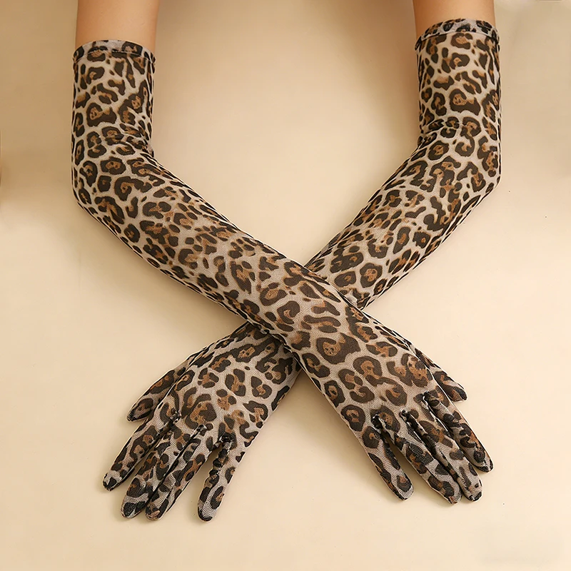 55cm Women Leopard Print Long Sheer Mesh Gloves Breathable Sun Protection Fashion Party Halloween Cosplay Stretch Music Festival
55cm Women Leopard Print Long Sheer Mesh Gloves Breathable Sun Protection Fashion Party Halloween Cosplay Stretch Music Festival