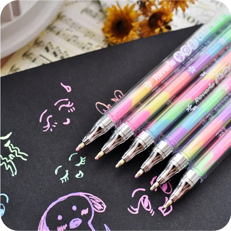 10pcs Rainbow Pen Ballpoint 0.8mm Multi Color Ink Roller Pens Fluorescence Highlighter For Black Paper Drawing Paint School
10pcs Rainbow Pen Ballpoint 0.8mm Multi Color Ink Roller Pens Fluorescence Highlighter For Black Paper Drawing Paint School