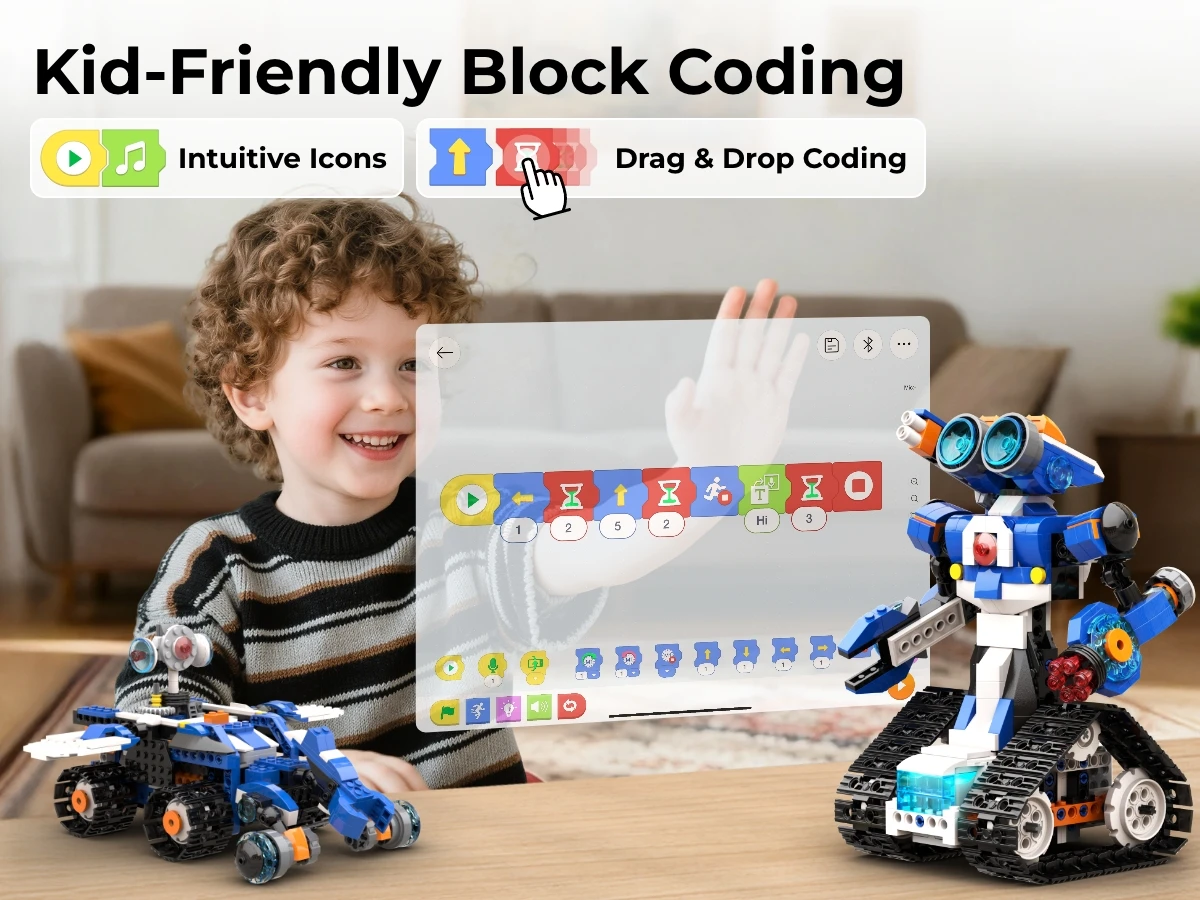Apitor Robot Building Kit with 600 Pieces, 12-in-1 STEM Technic Coding Robotic Toys, DIY Electronic Monster Truck Building Kit Apitor Robot Building Kit with 600 Pieces, 12-in-1 STEM Technic Coding Robotic Toys, DIY Electronic Monster Truck Building Kit