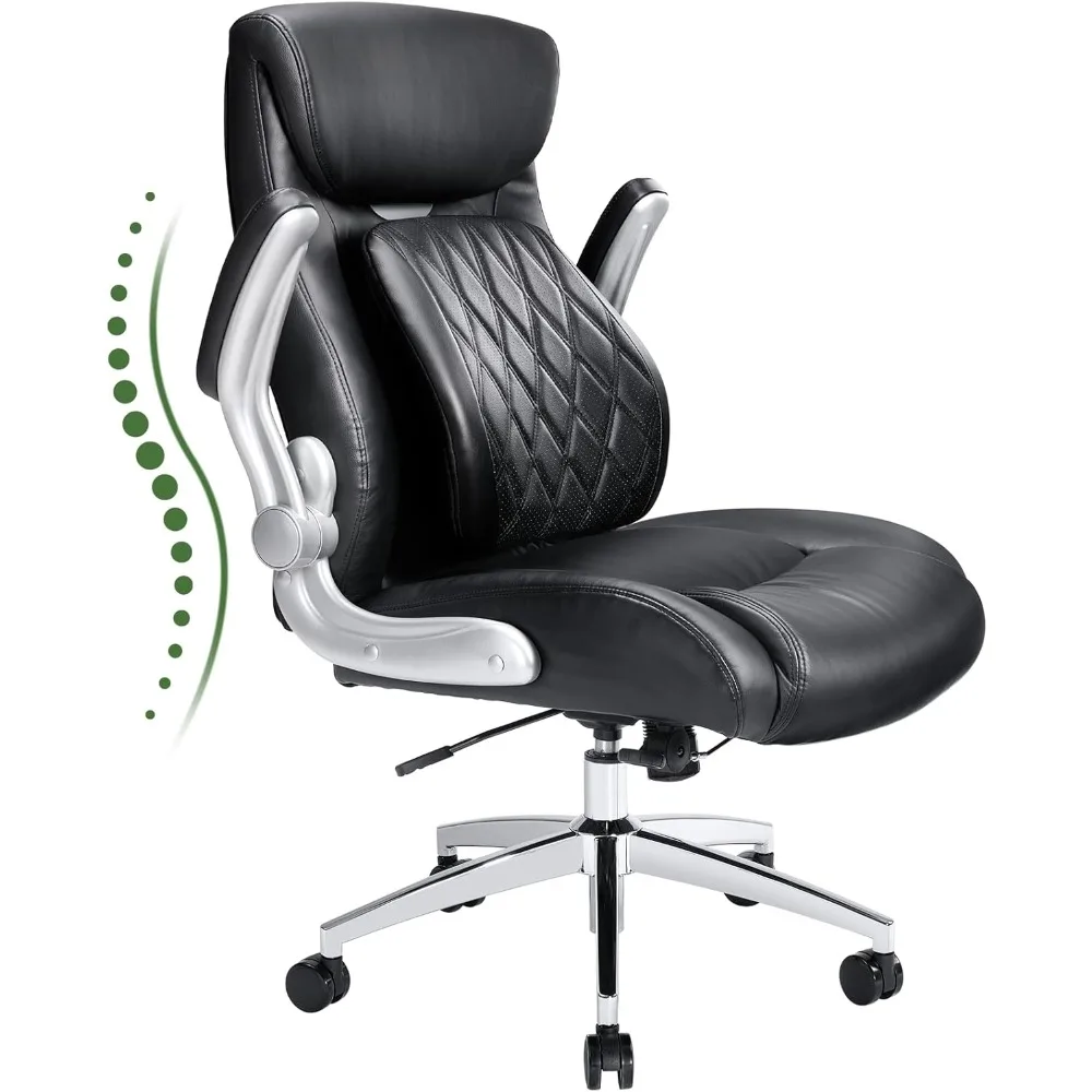 Удобное офисное кресло с динамической поясничной опорой: офисное кресло из искусственной кожи с высокой спинкой и функцией наклона откидных подлокотников.
Удобное офисное кресло с динамической поясничной опорой: офисное кресло из искусственной кожи с высокой спинкой и функцией наклона откидных подлокотников.