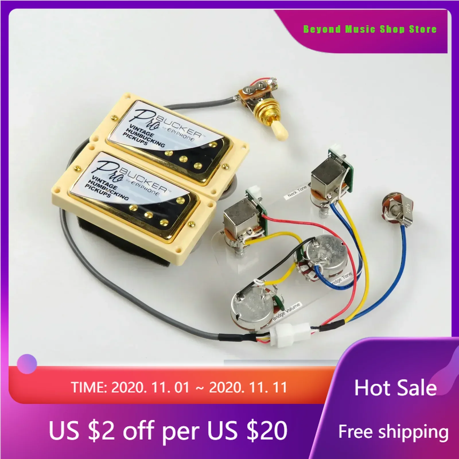 Beyond Music Shop Humbucker Pickups – ProBucker Standard Electric Guitar Pickup Set with Quick-Connect Wiring Harness
Beyond Music Shop Humbucker Pickups – ProBucker Standard Electric Guitar Pickup Set with Quick-Connect Wiring Harness