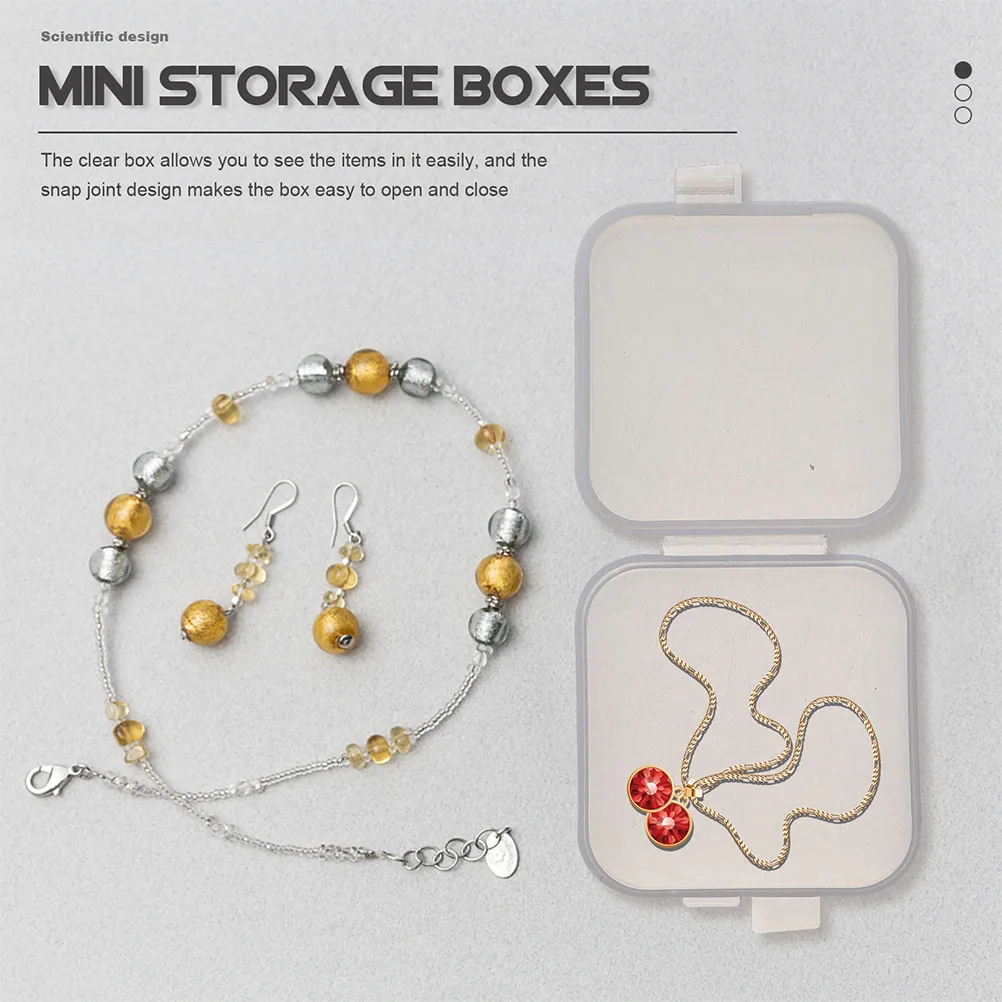 100pcs Mini Storage Boxes Jewelry Small Organizer Clear Plastic Containers with Lids for Beads Rings Ear Backs
100pcs Mini Storage Boxes Jewelry Small Organizer Clear Plastic Containers with Lids for Beads Rings Ear Backs