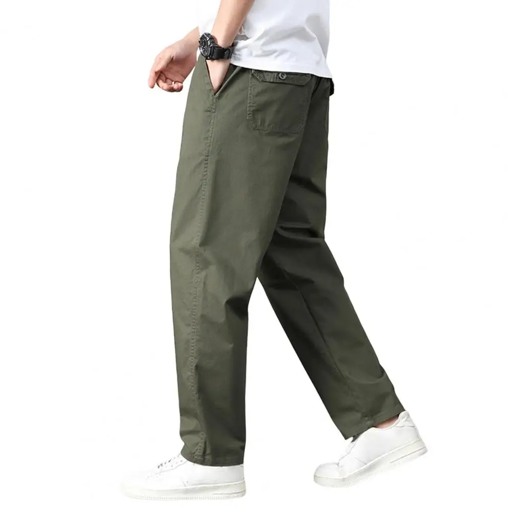 Men Pants Straight Loose Multi Pockets Solid Color Mid Waist Thin Summer pantalones hombre
Men Pants Straight Loose Multi Pockets Solid Color Mid Waist Thin Summer pantalones hombre