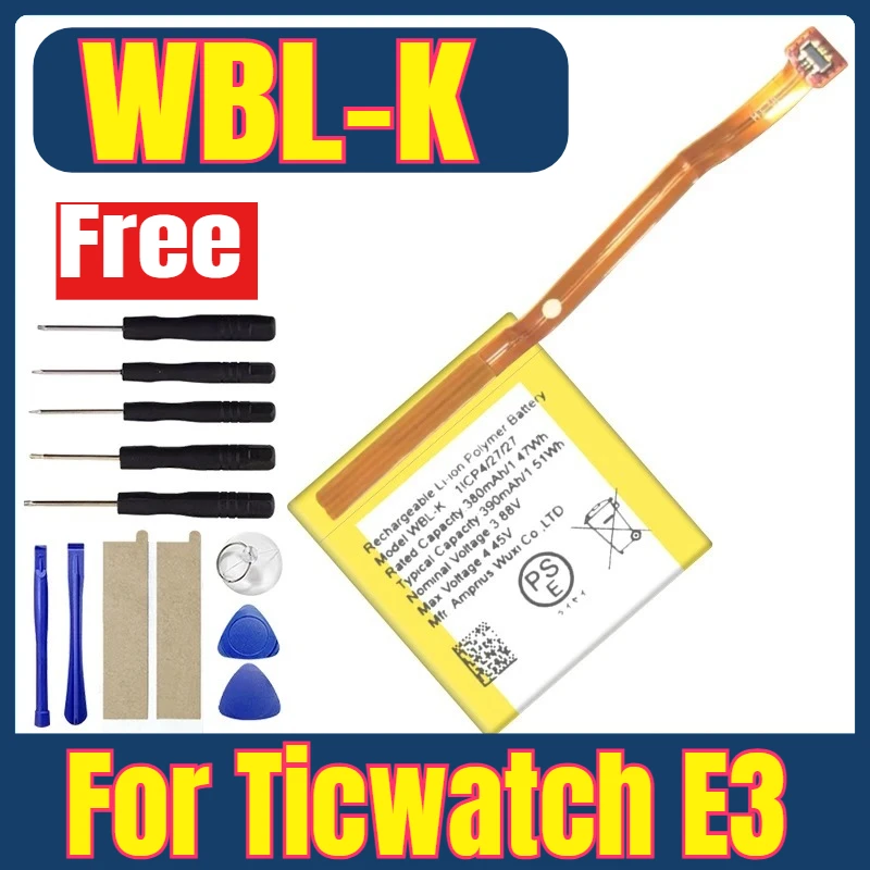 Brand-New 390mAh Smart Watches Batteries WBL-K for Ticwatch E3 E 3 + Free Tools
Brand-New 390mAh Smart Watches Batteries WBL-K for Ticwatch E3 E 3 + Free Tools