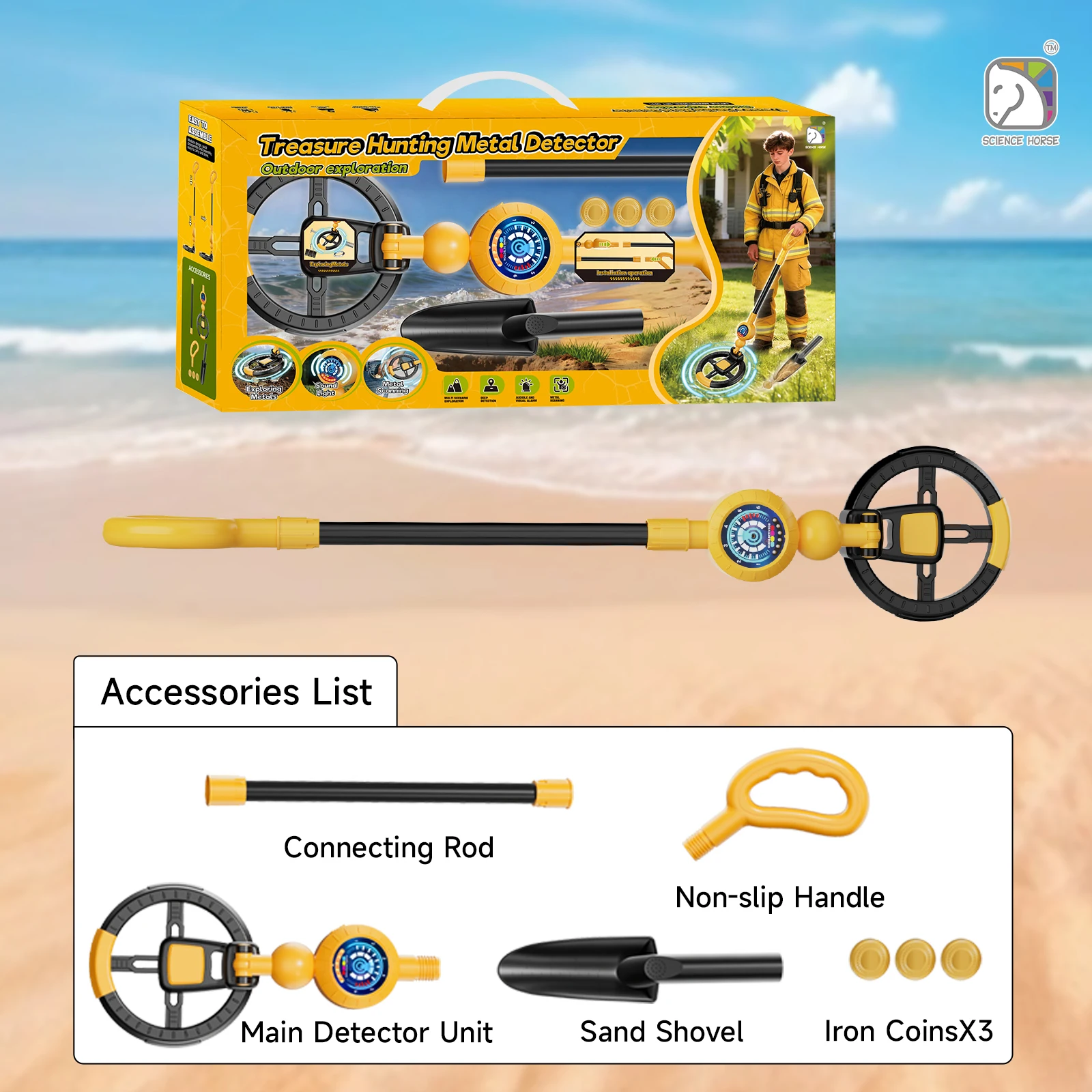 SCIENCE HORSE Kids Metal Detector, Outdoor Treasure Hunting Toy with Sound & Light, Parent-Child Interactive Educational Gift
SCIENCE HORSE Kids Metal Detector, Outdoor Treasure Hunting Toy with Sound & Light, Parent-Child Interactive Educational Gift
