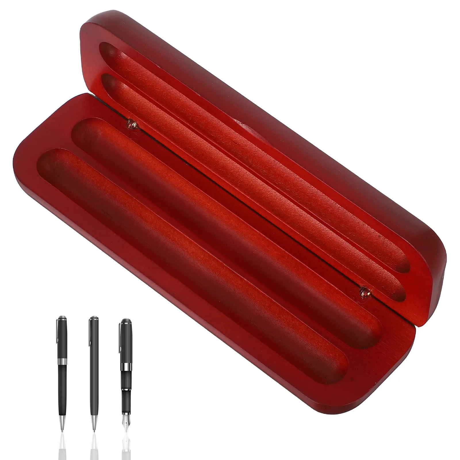 Dual Slot Wooden Pen Box Elegant Red Solid Wood Fountain Pen Holder Desktop Pencil Storage Case for Office Travel Collectors
Dual Slot Wooden Pen Box Elegant Red Solid Wood Fountain Pen Holder Desktop Pencil Storage Case for Office Travel Collectors