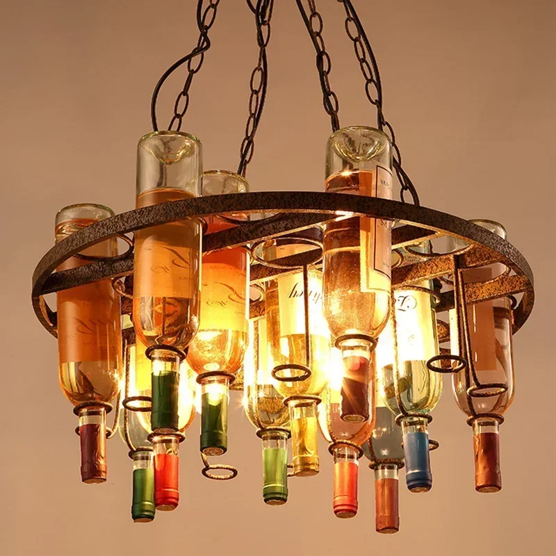 Vintage Attic Wine Bottle Iron Chandelier Creative American Shop Coffee Shop Industrial Style Bar Decorative Light
Vintage Attic Wine Bottle Iron Chandelier Creative American Shop Coffee Shop Industrial Style Bar Decorative Light