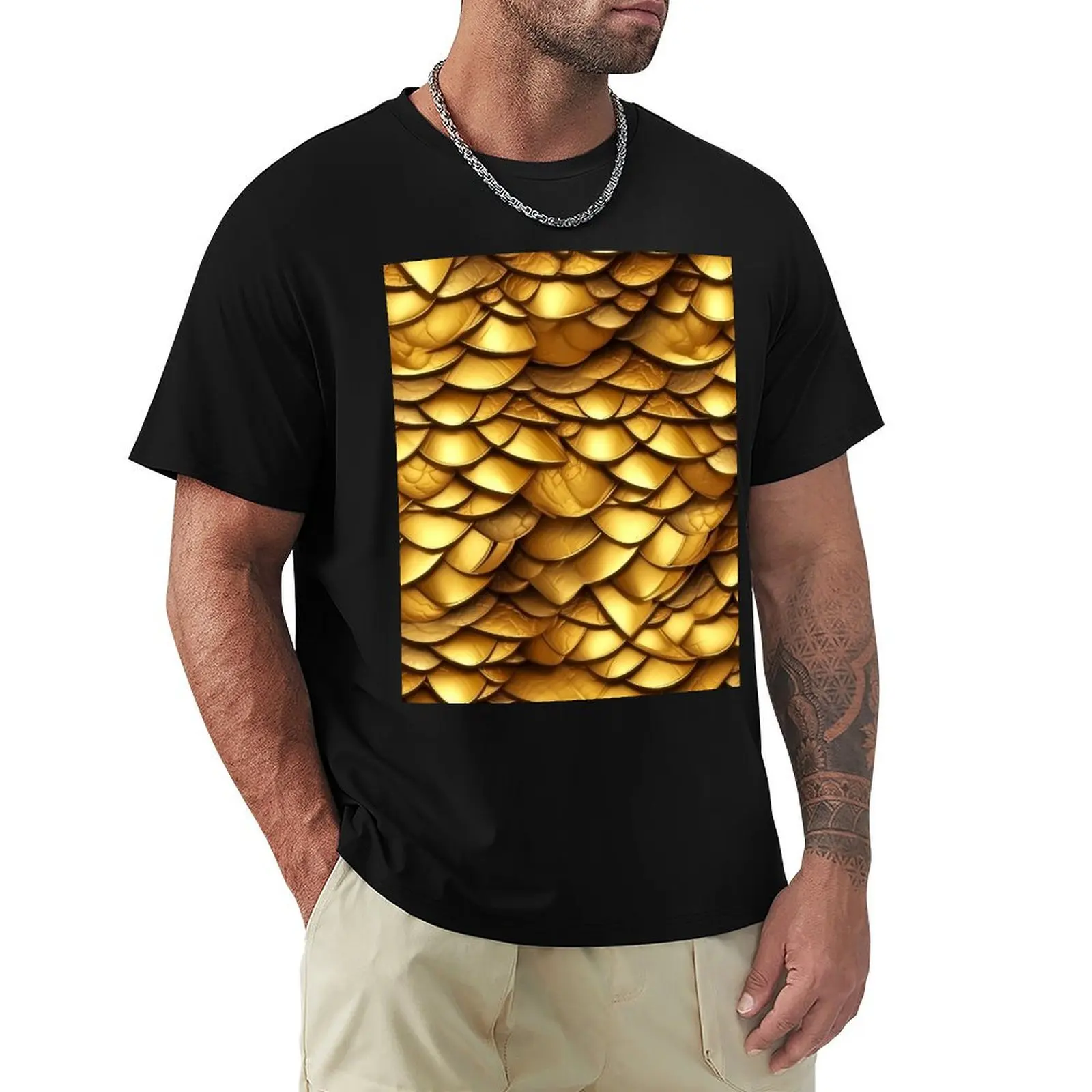 Golden Dragon Scale Design T-Shirt baggy shirts custom t shirt sports fans clothes for men
Golden Dragon Scale Design T-Shirt baggy shirts custom t shirt sports fans clothes for men
