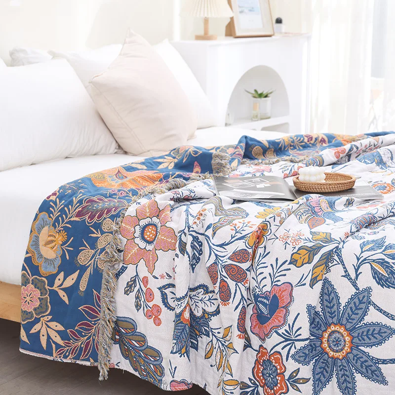 Bohemian Floral Cotton Gauze Throw Blanket Vintage Botanical Tapestry Sofa Cover Lightweight Bedspread Ethnic Home Decor Quilt
Bohemian Floral Cotton Gauze Throw Blanket Vintage Botanical Tapestry Sofa Cover Lightweight Bedspread Ethnic Home Decor Quilt