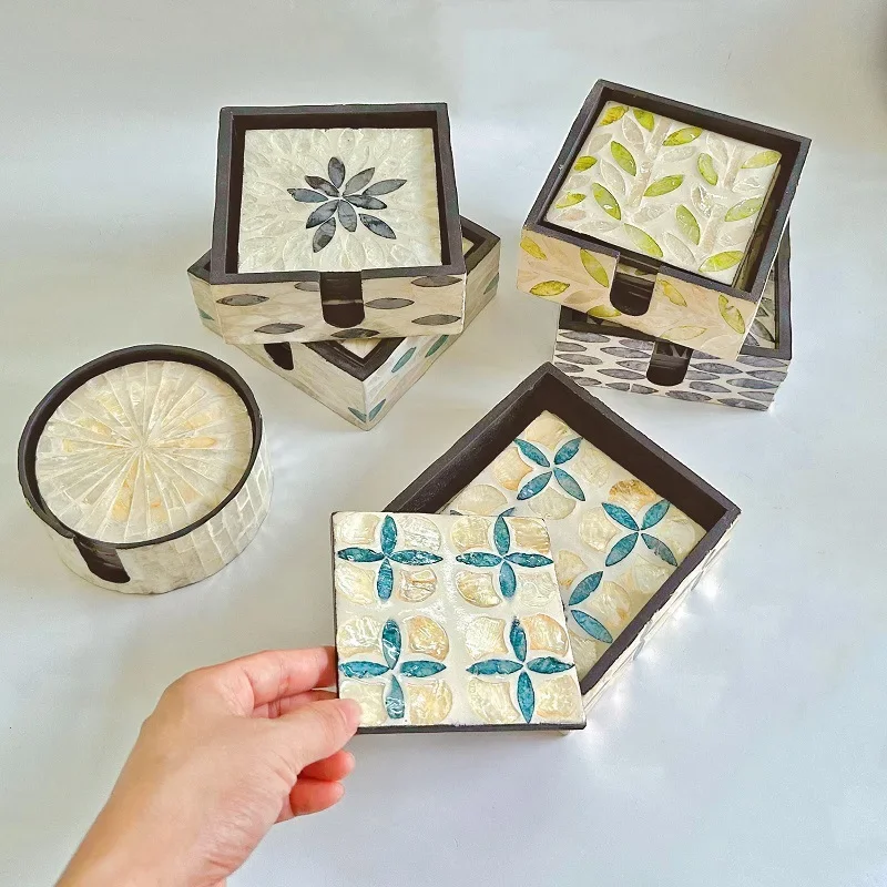 6 Pieces Colorful Shell Coaster Set Circle/Square Teapot Cup Insulation Pad Desktop Tableware Bowl Mat Home Kitchen Supplies
6 Pieces Colorful Shell Coaster Set Circle/Square Teapot Cup Insulation Pad Desktop Tableware Bowl Mat Home Kitchen Supplies