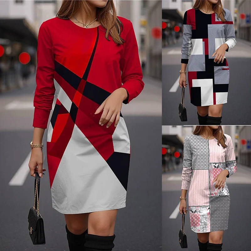 Spring and Autumn Women's Dresses Imitation Knitted Long Sleeve O-neck Plaid Print Elegant Fashion Casual Female Mini Skirt
Spring and Autumn Women's Dresses Imitation Knitted Long Sleeve O-neck Plaid Print Elegant Fashion Casual Female Mini Skirt