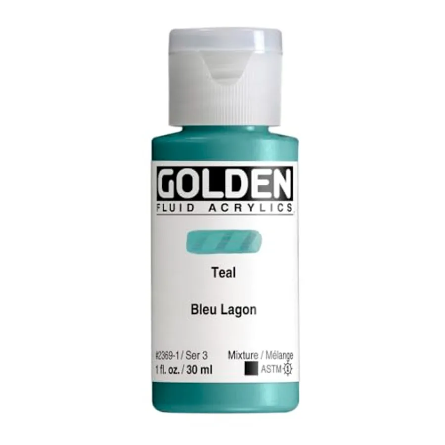 Fluid Acrylics, Teal, 1 fl. oz. Bottle, Professional Acrylic Paint, Opaque
Fluid Acrylics, Teal, 1 fl. oz. Bottle, Professional Acrylic Paint, Opaque