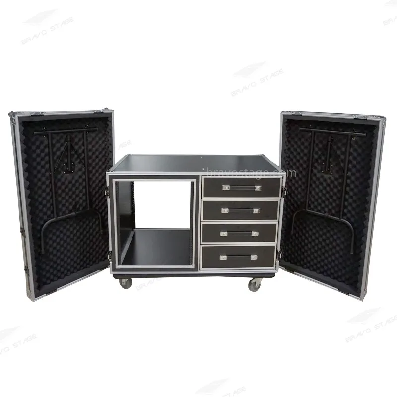 Custom 12U Shockproof Rack Case Tools Storage Aluminum Flight Case with Drawers
Custom 12U Shockproof Rack Case Tools Storage Aluminum Flight Case with Drawers