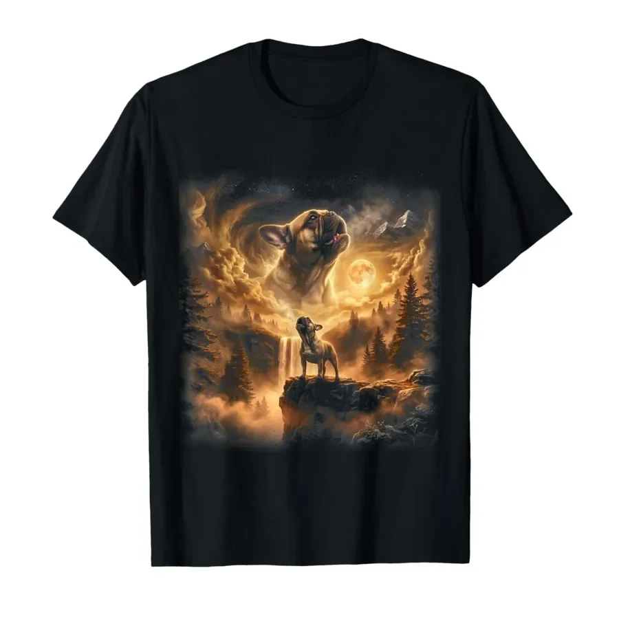 Bulldog Howling at The Moon Moonlight Fantasy Dog Graphic T-shirt For Men Women 100% Cotton T Shirts Short Sleeve Tops 0403-1
Bulldog Howling at The Moon Moonlight Fantasy Dog Graphic T-shirt For Men Women 100% Cotton T Shirts Short Sleeve Tops 0403-1
