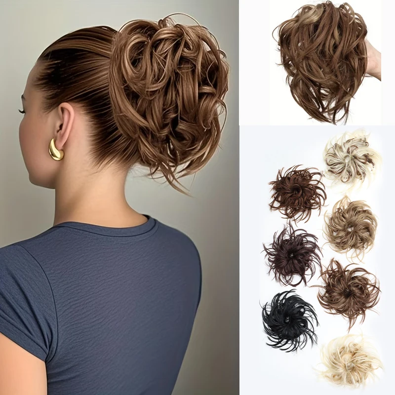 Synthetic Elegant Messy Curly Elastic Rubber Band Hair Bun Fluffy Easy to Style Suitable for Daily Use
Synthetic Elegant Messy Curly Elastic Rubber Band Hair Bun Fluffy Easy to Style Suitable for Daily Use
