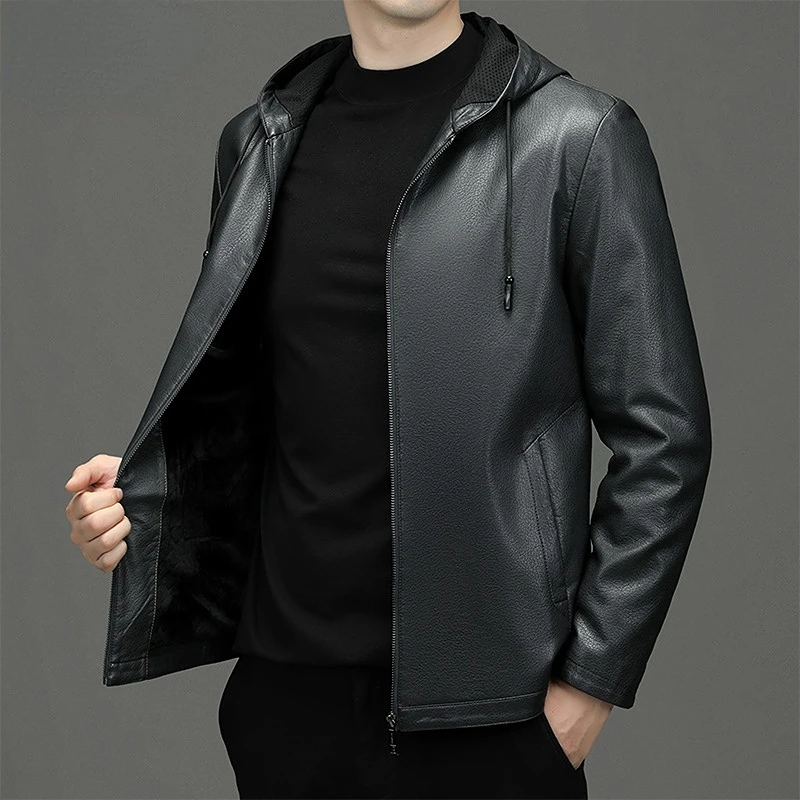 Man Winter Thick Leather Jacket Oversize Black Hooded Motorcycle Biker Jacket 3xl 4xl Boys Zip Up Coat Outerwear Windbreaker
Man Winter Thick Leather Jacket Oversize Black Hooded Motorcycle Biker Jacket 3xl 4xl Boys Zip Up Coat Outerwear Windbreaker