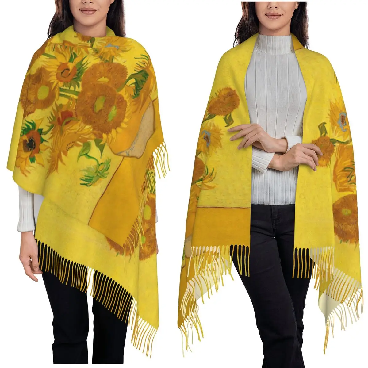 Винсент Ван Гог Подсолнухи Знаменитая картина Желтые солнечные цветы Шарф Шарфы с кисточками Шаль и накидки Большая осенне-зимняя шаль
Винсент Ван Гог Подсолнухи Знаменитая картина Желтые солнечные цветы Шарф Шарфы с кисточками Шаль и накидки Большая осенне-зимняя шаль
