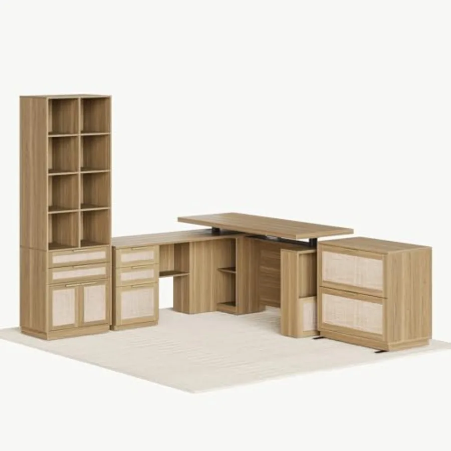 Home Office Furniture Set, 63'' Electric Standing Desk with 73'' Bookshelf and 2 Drawer Lateral File Cabinet, Office Furniture
Home Office Furniture Set, 63'' Electric Standing Desk with 73'' Bookshelf and 2 Drawer Lateral File Cabinet, Office Furniture