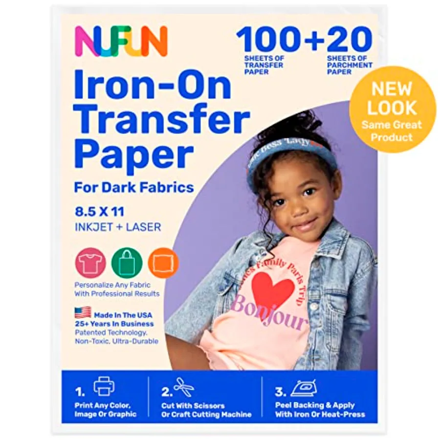 Printable Iron-on Heat Transfer Paper for T Shirts 0 8. x 11 inch Long Lasting Durable Professional Quality Easy DIY Non-Toxic
Printable Iron-on Heat Transfer Paper for T Shirts 0 8. x 11 inch Long Lasting Durable Professional Quality Easy DIY Non-Toxic