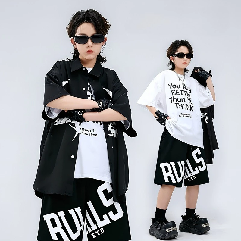 Boys Hip Hop Dance Clothes Sets Cool Street Dance Performance Outfit Loose Black Shirt Shorts Outfits Group Jazz Dance Costume
Boys Hip Hop Dance Clothes Sets Cool Street Dance Performance Outfit Loose Black Shirt Shorts Outfits Group Jazz Dance Costume