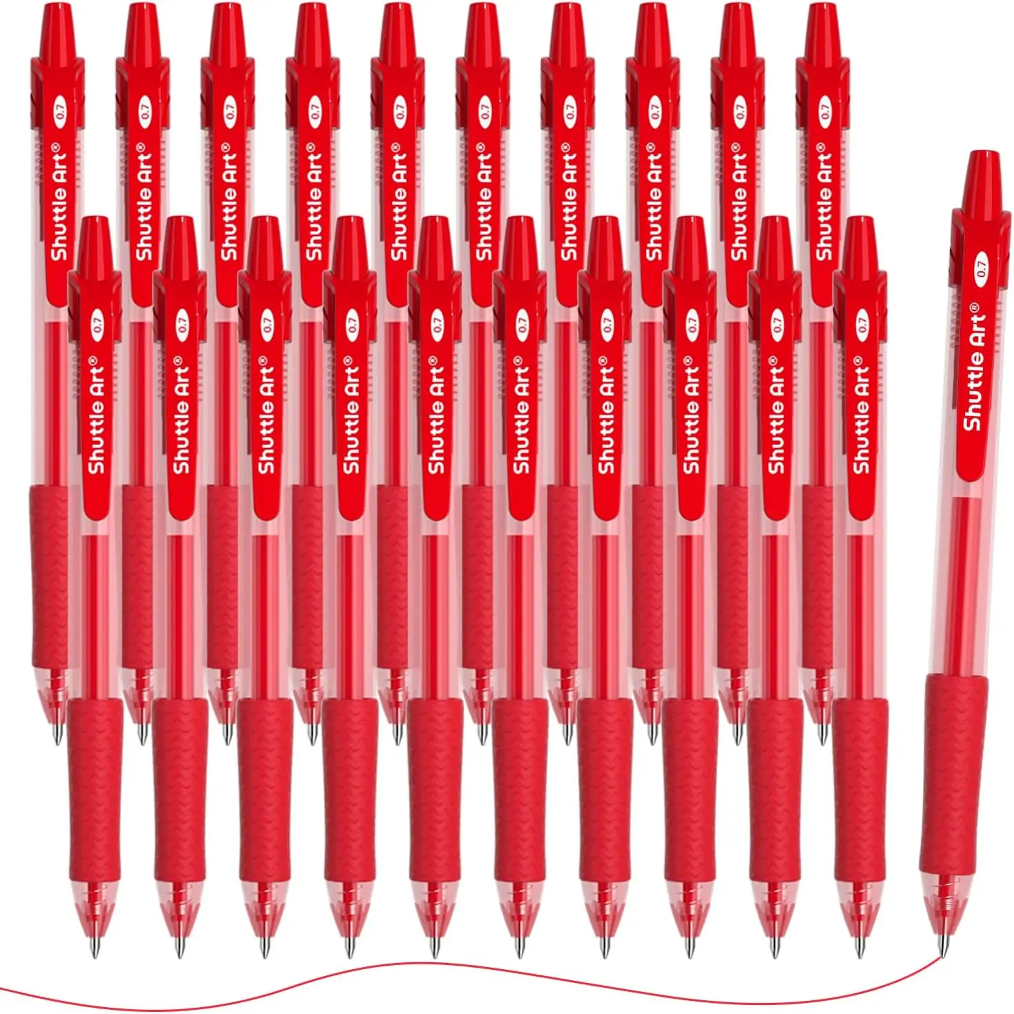 20 Pack Retractable Gel Pens, 0.7mm Medium Point Red Ink Rollerball Pens Smooth Writing with Comfortable Grip for Office School Home
20 Pack Retractable Gel Pens, 0.7mm Medium Point Red Ink Rollerball Pens Smooth Writing with Comfortable Grip for Office School Home