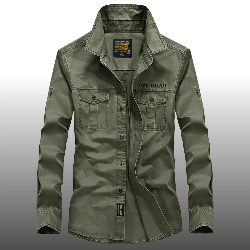 Men's Spring Cotton Casual Shirt Military Tooling Shirt Oversize Loose Long Sleeve Cargo Shirts Male High Quality Solid Clothing
Men's Spring Cotton Casual Shirt Military Tooling Shirt Oversize Loose Long Sleeve Cargo Shirts Male High Quality Solid Clothing