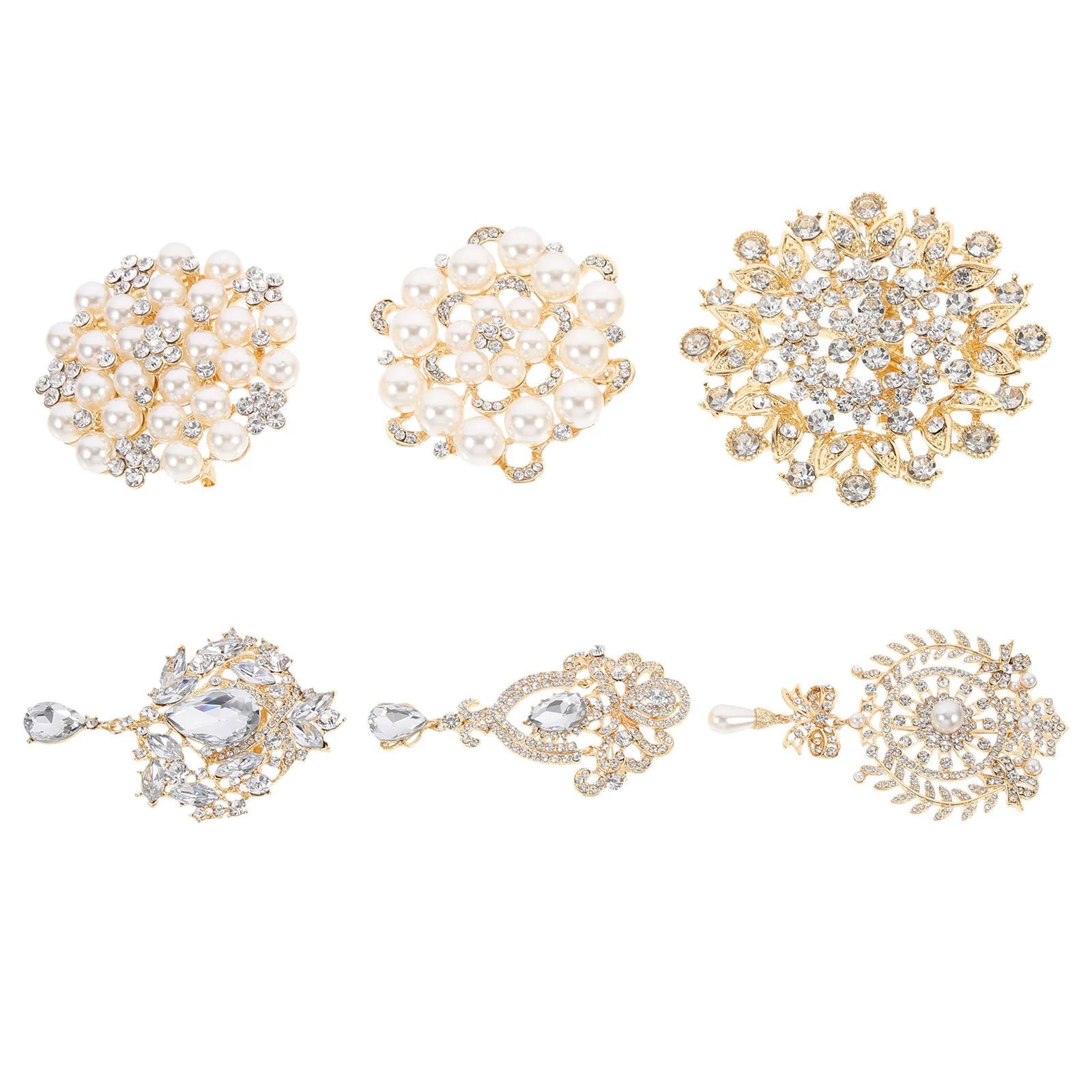 6Pcs Simulated Pearl Rhinestone Brooches Premium Alloy Delicate Breastpin for Clothing Sweater Shawl Wedding Carnival Gift
6Pcs Simulated Pearl Rhinestone Brooches Premium Alloy Delicate Breastpin for Clothing Sweater Shawl Wedding Carnival Gift