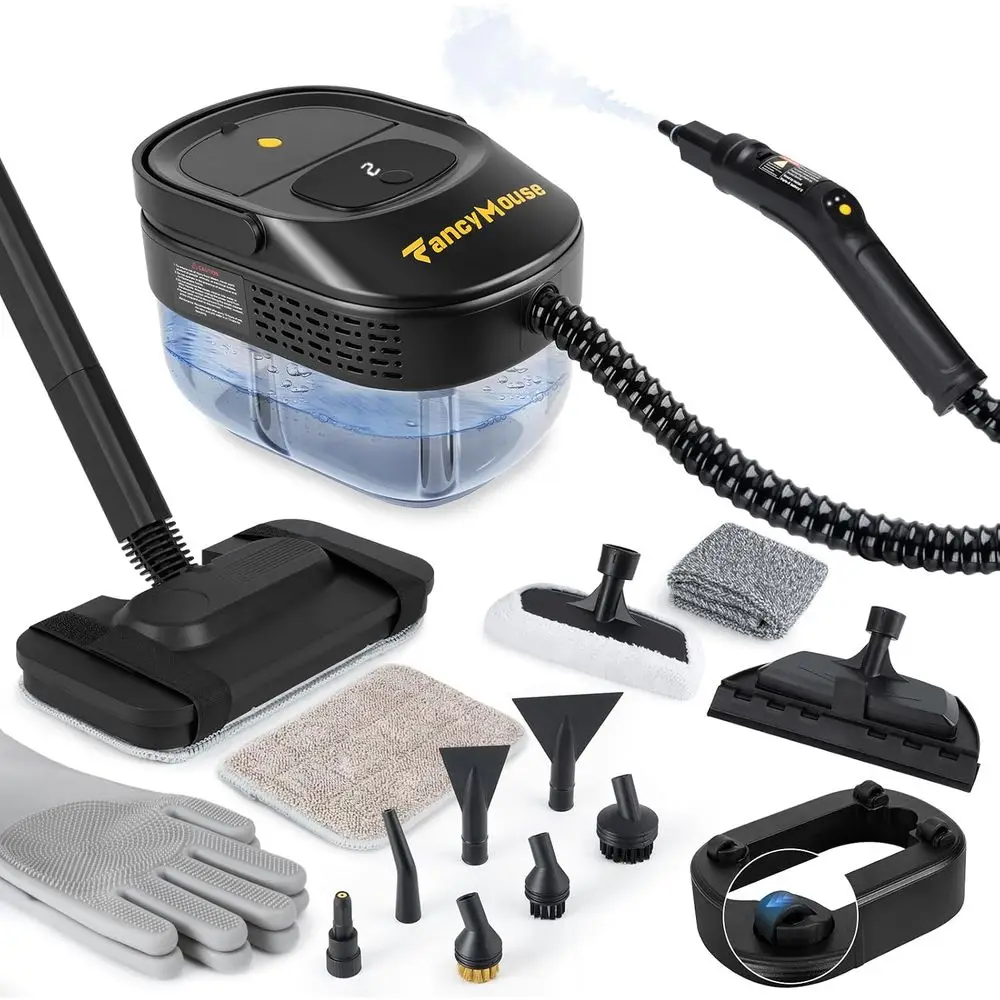 Steam Cleaner, 3-Level Adjustable Handle, 15s Heat-Up, 1500W Steamer or Cleaning, Rolling System, Portable Steamer or Cleaning w
Steam Cleaner, 3-Level Adjustable Handle, 15s Heat-Up, 1500W Steamer or Cleaning, Rolling System, Portable Steamer or Cleaning w