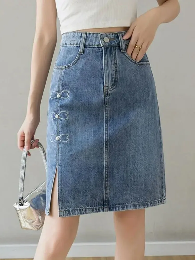 Beaded High Waist Midi Jeans Skirt For Women Summer 2026 Slim Fit A Line Bodycon Dress With Split Thin Fabric
Beaded High Waist Midi Jeans Skirt For Women Summer 2026 Slim Fit A Line Bodycon Dress With Split Thin Fabric