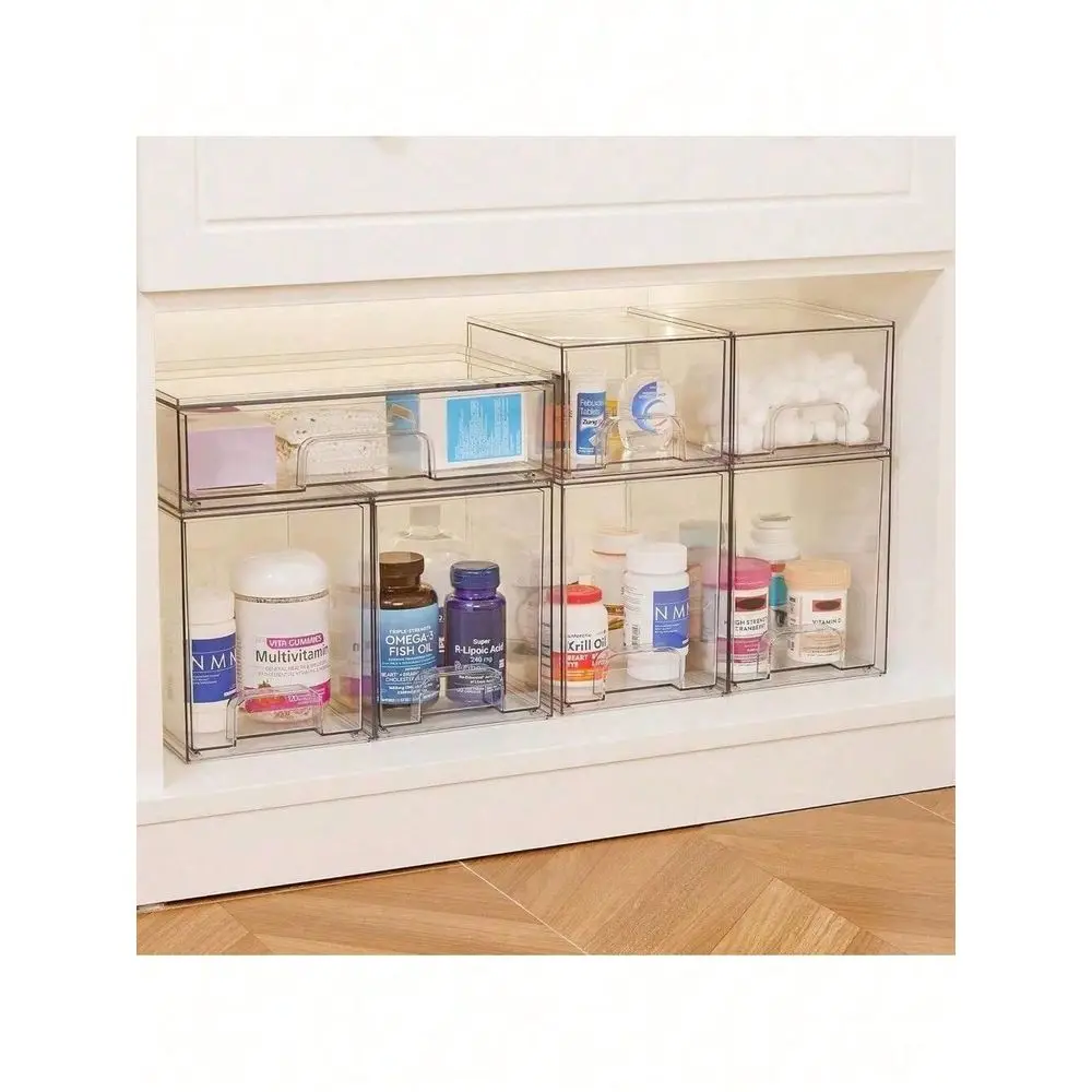 Pack Clear Stackable Storage Drawers,7.6 H Plastic Organizers Bins For Skincare, Bathroom Supplies,Ideal For Cabinet,Undersink,
Pack Clear Stackable Storage Drawers,7.6 H Plastic Organizers Bins For Skincare, Bathroom Supplies,Ideal For Cabinet,Undersink,
