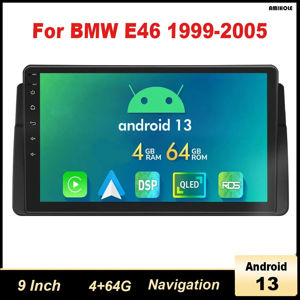 Автомобильная навигация Android 13 9 дюймов, подходит для CarPlay + Android Auto/4 + 64G для BMW E46 1999-2005 годов (версия Qualcomm 8-ядерный/4G)
Автомобильная навигация Android 13 9 дюймов, подходит для CarPlay + Android Auto/4 + 64G для BMW E46 1999-2005 годов (версия Qualcomm 8-ядерный/4G)