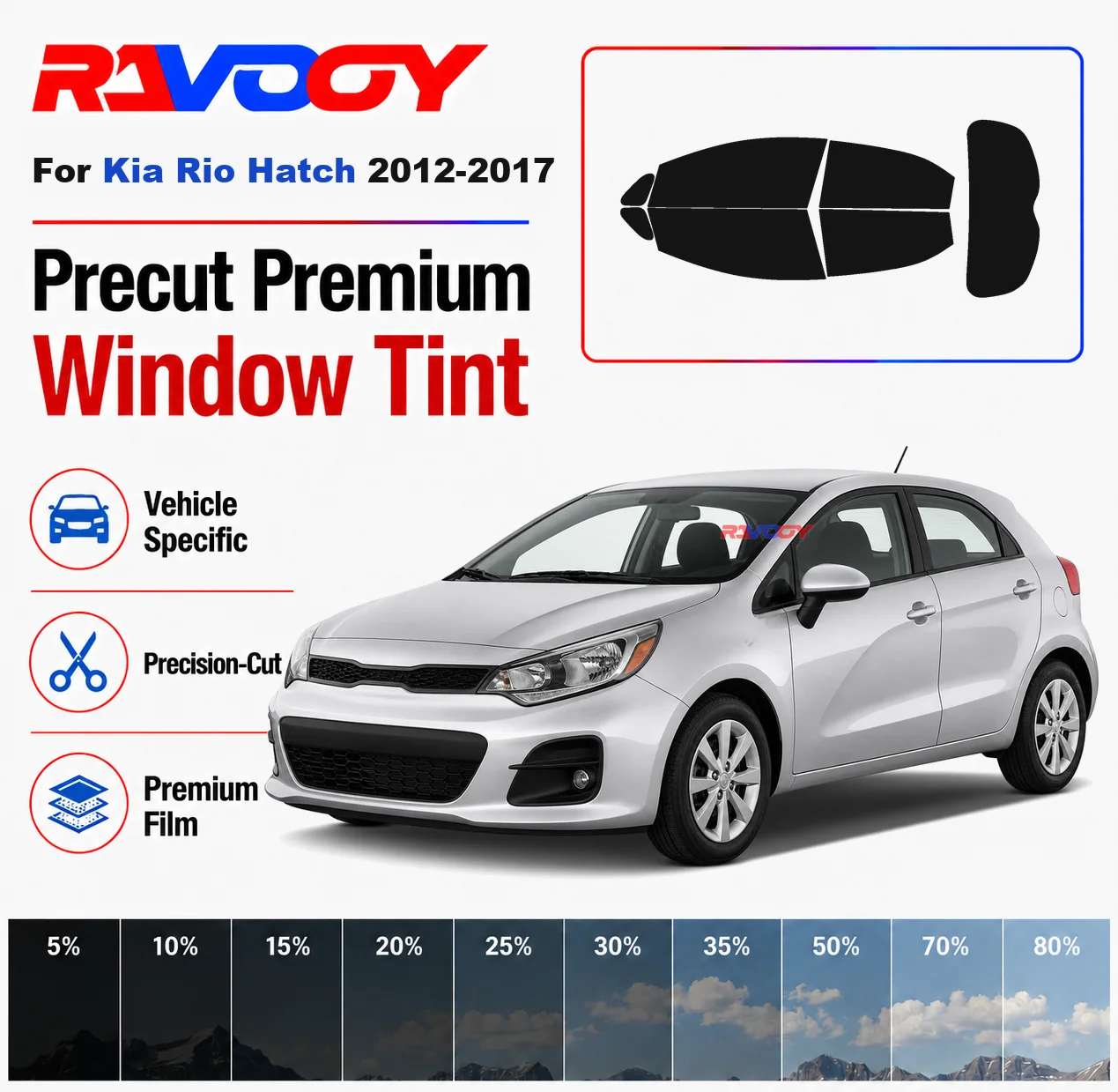 Premium Precut Window Tint Kit Front Rear Windows Rear Windshield For Kia Rio Hatch 2012-2017 Complete Set Nano Ceramic Film
Premium Precut Window Tint Kit Front Rear Windows Rear Windshield For Kia Rio Hatch 2012-2017 Complete Set Nano Ceramic Film