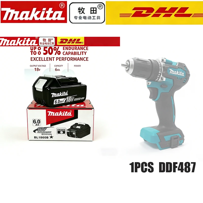 Аккумулятор 6Ач Makita DDF487 18В для бесщеточной ударной дрели-шуруповерта, совместимый с электроинструментами для отделочных работ
Аккумулятор 6Ач Makita DDF487 18В для бесщеточной ударной дрели-шуруповерта, совместимый с электроинструментами для отделочных работ