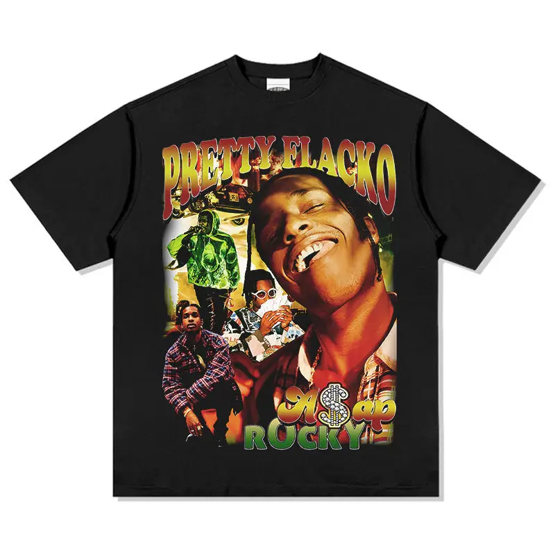 ASAP A $AP ROCKY High Street Hip Hop Rap T-Shirt Men's Heavyweight Loose Small Neckline Short Sleeves
ASAP A $AP ROCKY High Street Hip Hop Rap T-Shirt Men's Heavyweight Loose Small Neckline Short Sleeves