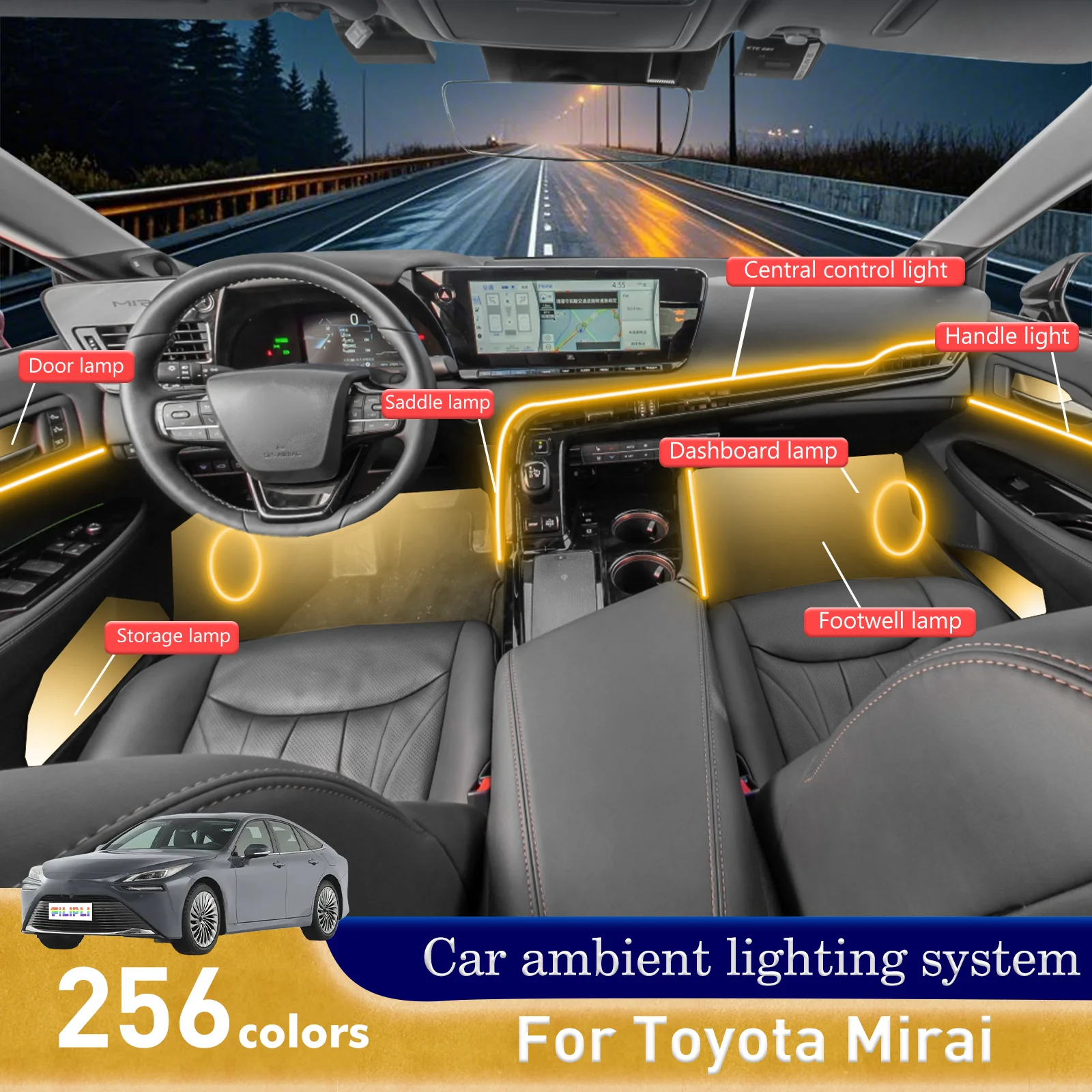 For Toyota Mirai Car Interior Decorative Ambient Light RGB 64-Color LED Smart Remote Control Energy Saving Efficient Kit
For Toyota Mirai Car Interior Decorative Ambient Light RGB 64-Color LED Smart Remote Control Energy Saving Efficient Kit